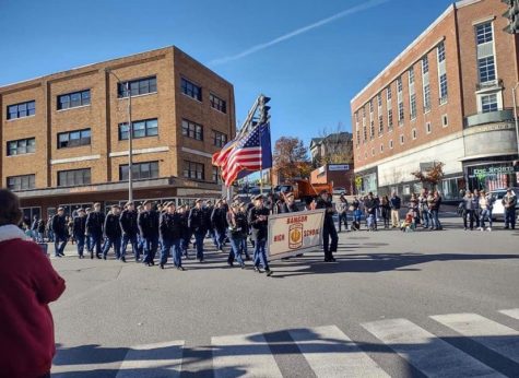 The BHS JROTC marches in the Veterans Day Parade. 