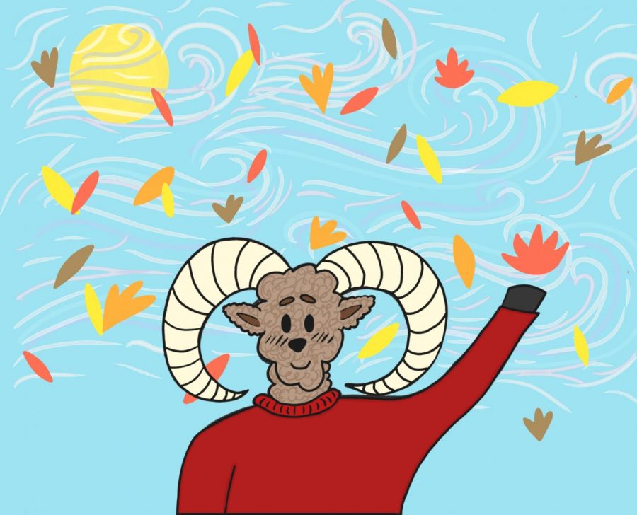 Sam the Ram welcomes the fall weather.